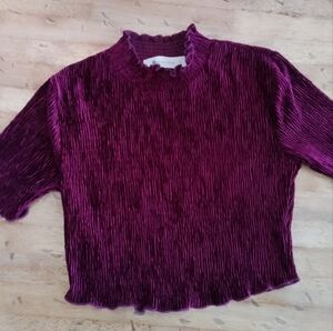 The Impeccable Pig Plum Crushed Velvet Top